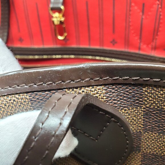 Louis Vuitton Damier Ebene Canvas Neverfull MM Tote w/ COA - Picture 9 of 16